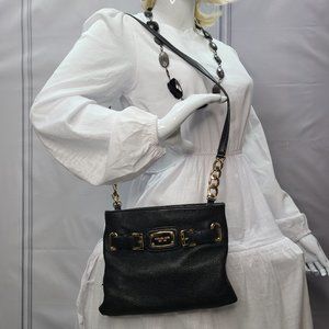 Michael Kors Hamilton Crossbody Bag, Black Pebble Leather